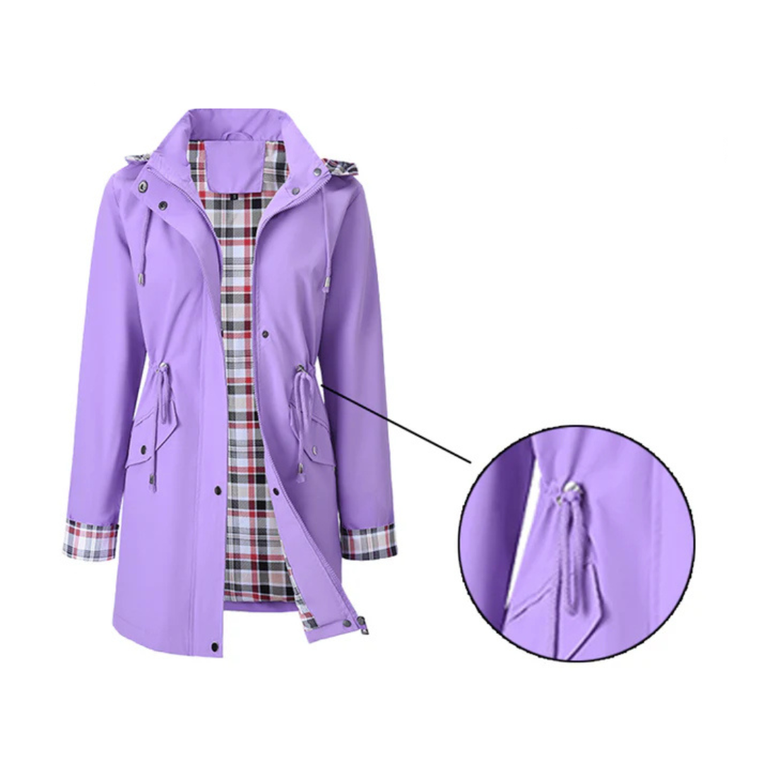 Fiora – Chaqueta impermeable con forro a cuadros