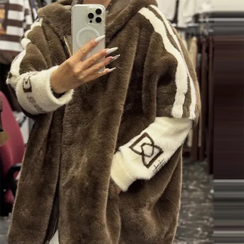 Abrigo casual de mujer con capucha y cremallera