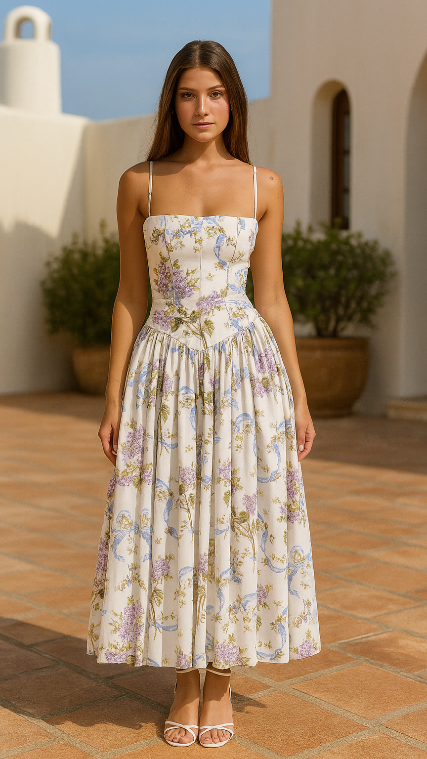 Isabella | Vestido vintage con lazos, ideal para días soleados