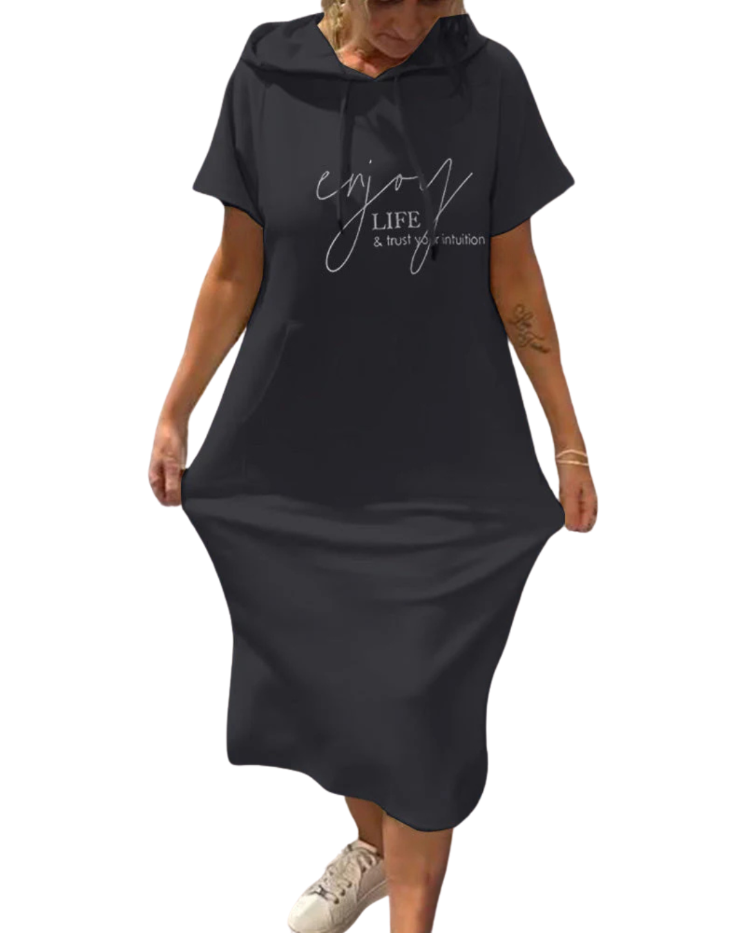 Luna | Vestido relajado con capucha y un toque de feminidad