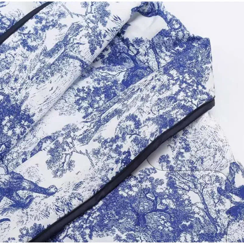 Chaqueta estampada con cuello de bufanda