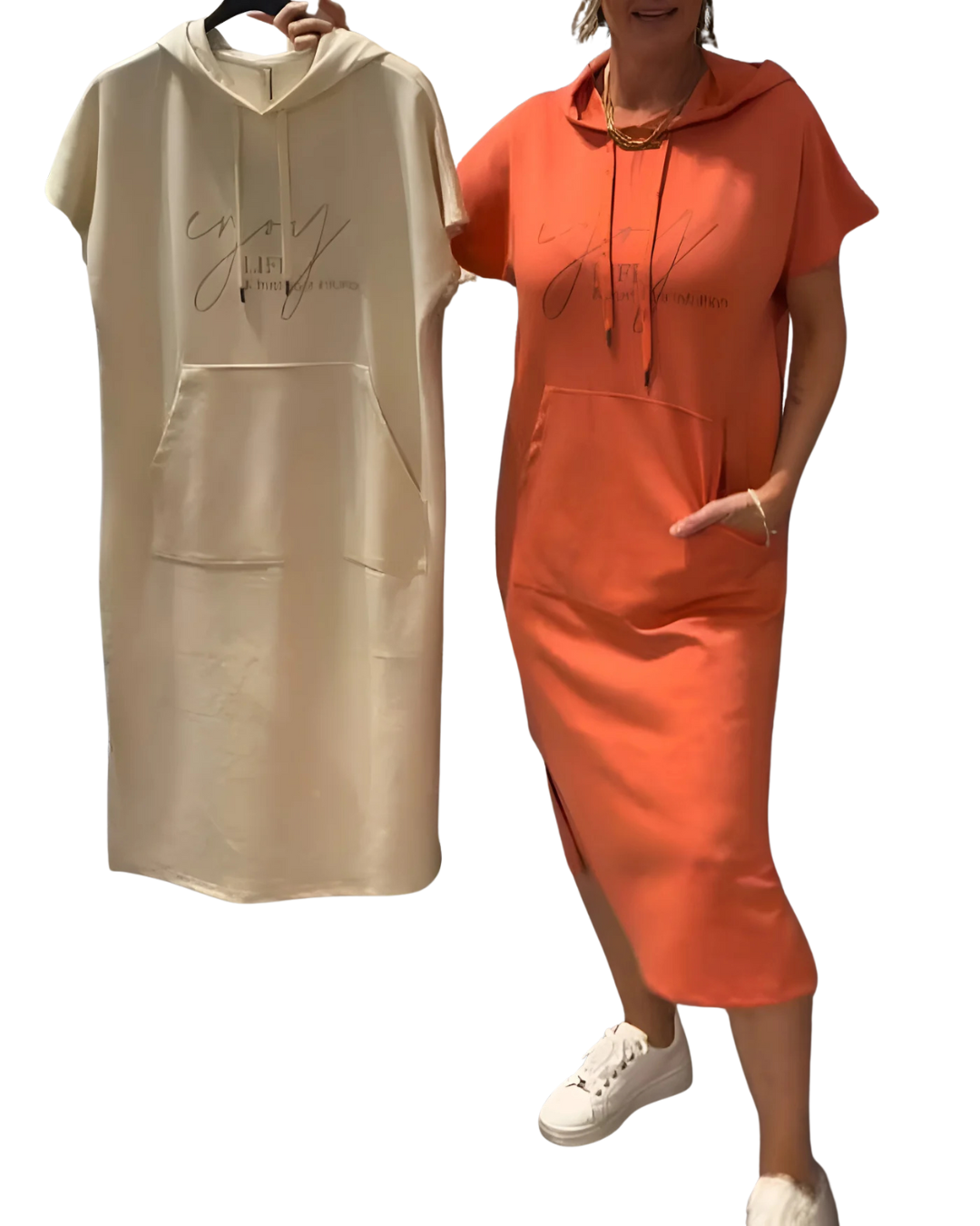 Luna | Vestido relajado con capucha y un toque de feminidad