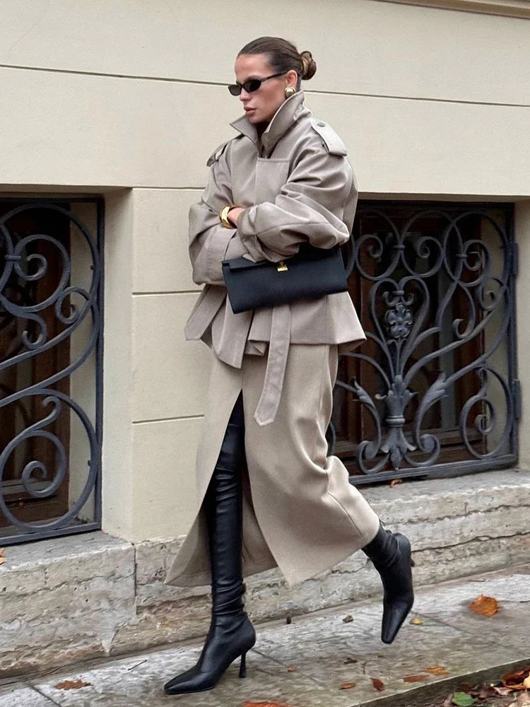 Marion – Manteau Ceinturé Élégant