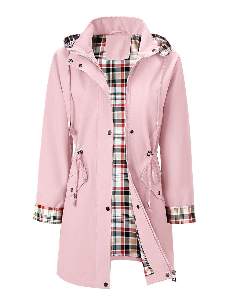 Fiora – Chaqueta impermeable con forro a cuadros