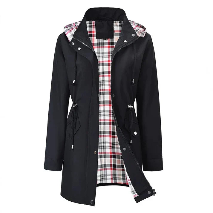 Fiora – Chaqueta impermeable con forro a cuadros