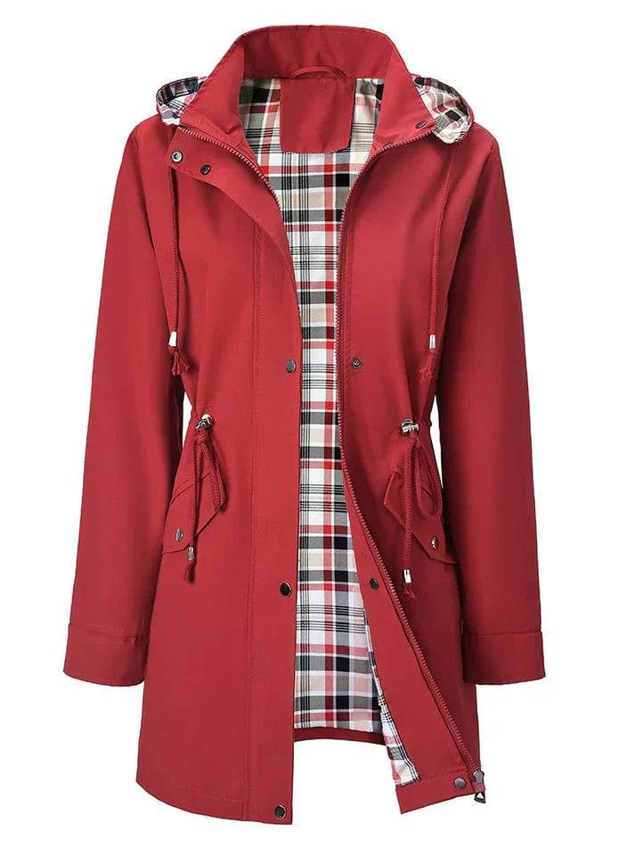 Fiora – Chaqueta impermeable con forro a cuadros